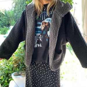 Urban Outfitters hooded teddy bear open jacket